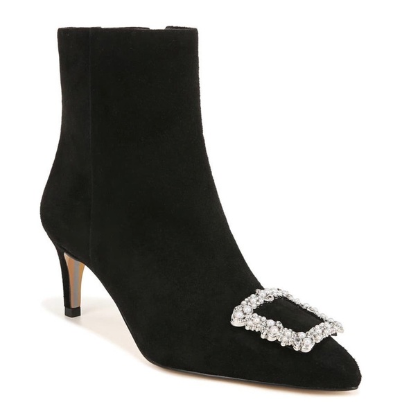 Sam Edelman Stunning Ulissa Luster Imitation Pearl Pointed Toe Bootie Size 5.5 - Picture 2 of 15